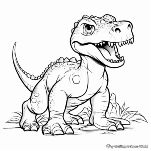 Kid-Friendly Allosaurus Dinosaur Coloring Pages 2