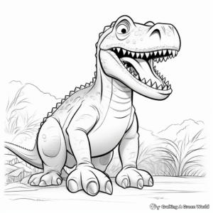 Kid-Friendly Allosaurus Dinosaur Coloring Pages 4