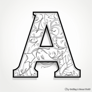 Kid-friendly Animal Alphabet 'A' is for Alligator Coloring Pages 1