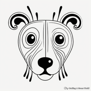 Kid-friendly Animal nose masks coloring pages 3