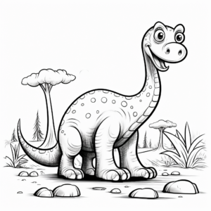 Kid-Friendly Apatosaurus Coloring Sheets 1