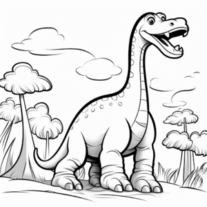 Kid-Friendly Apatosaurus Coloring Sheets 2