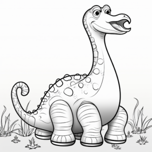 Kid-Friendly Apatosaurus Coloring Sheets 3