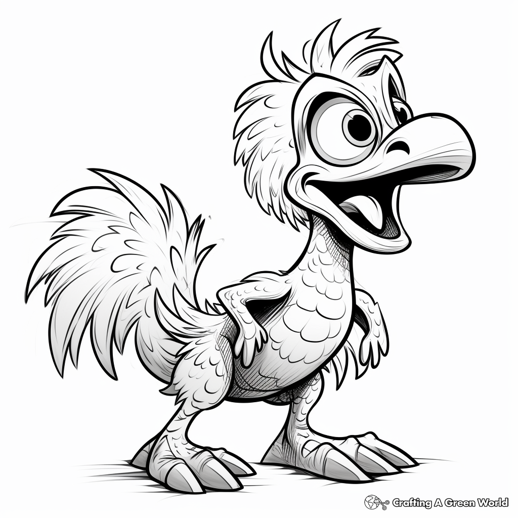 Kid-Friendly Atrociraptor Cartoon Coloring Pages 2