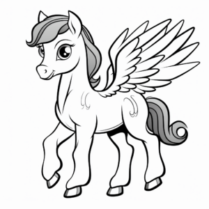 Kid-friendly Baby Pegasus Coloring Pages 2