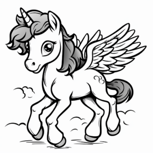 Kid-friendly Baby Pegasus Coloring Pages 3