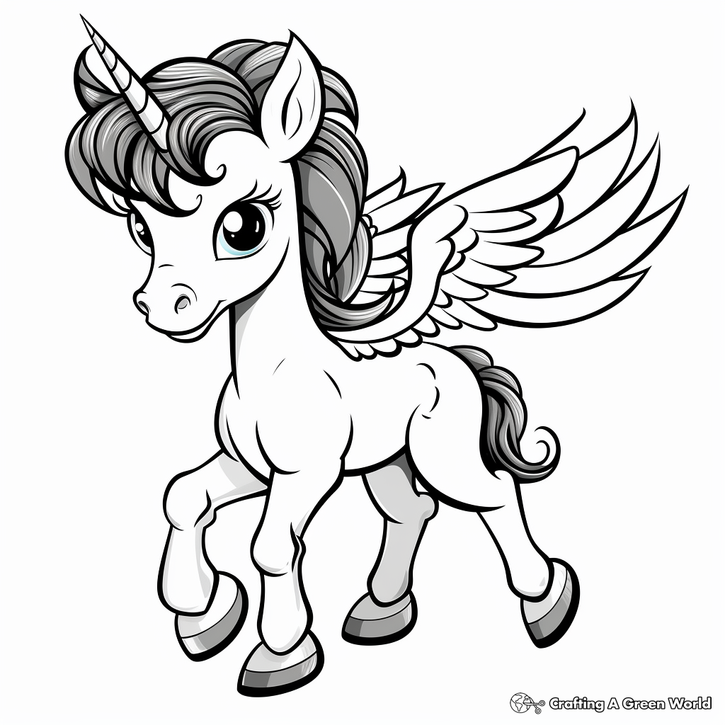 Kid-friendly Baby Pegasus Coloring Pages 4