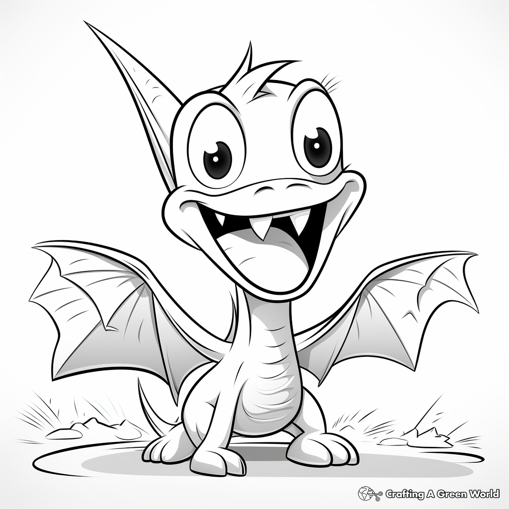 Kid-Friendly Baby Pterodactyl Coloring Pages 2