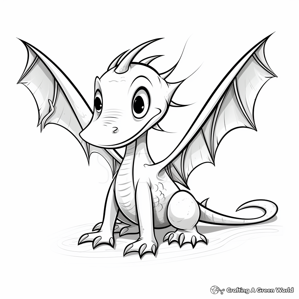 Kid-Friendly Baby Pterodactyl Coloring Pages 4