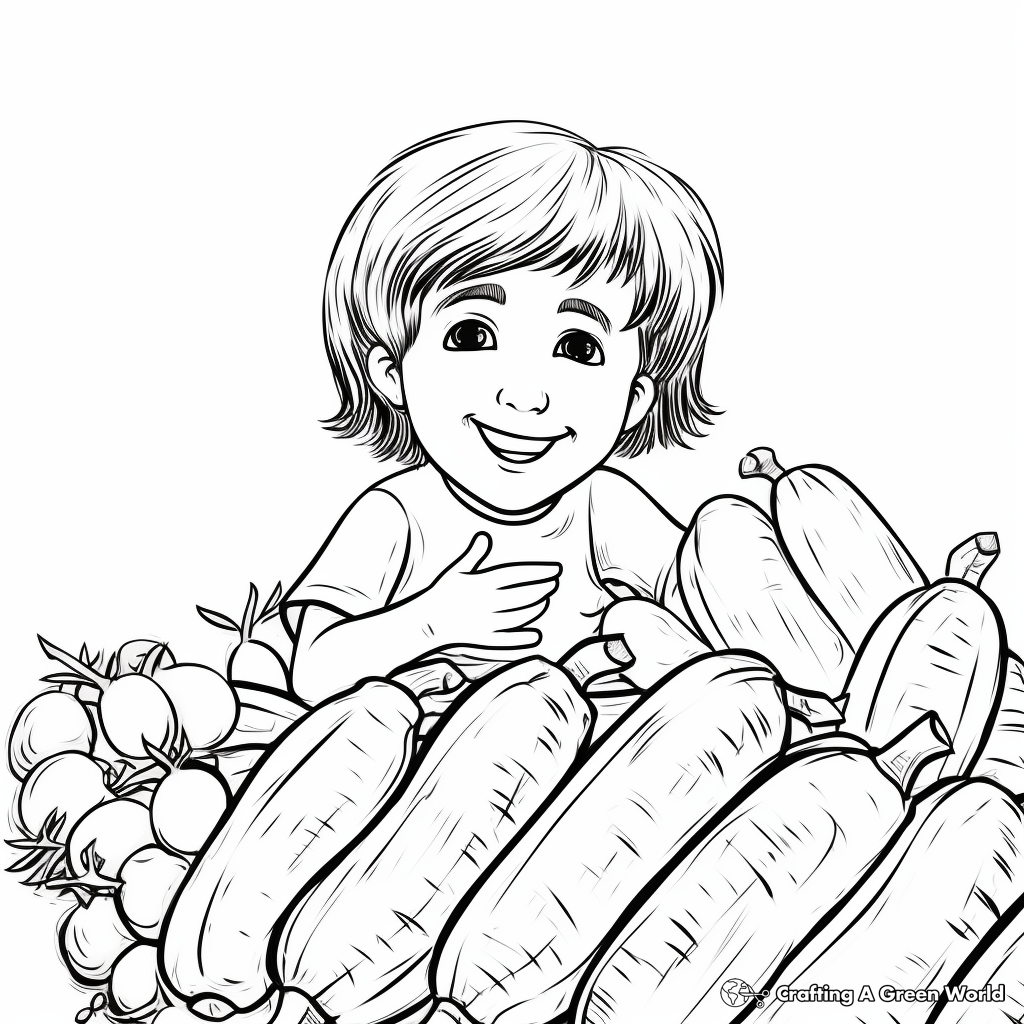 Kid-Friendly Banana Pepper Coloring Pages 1