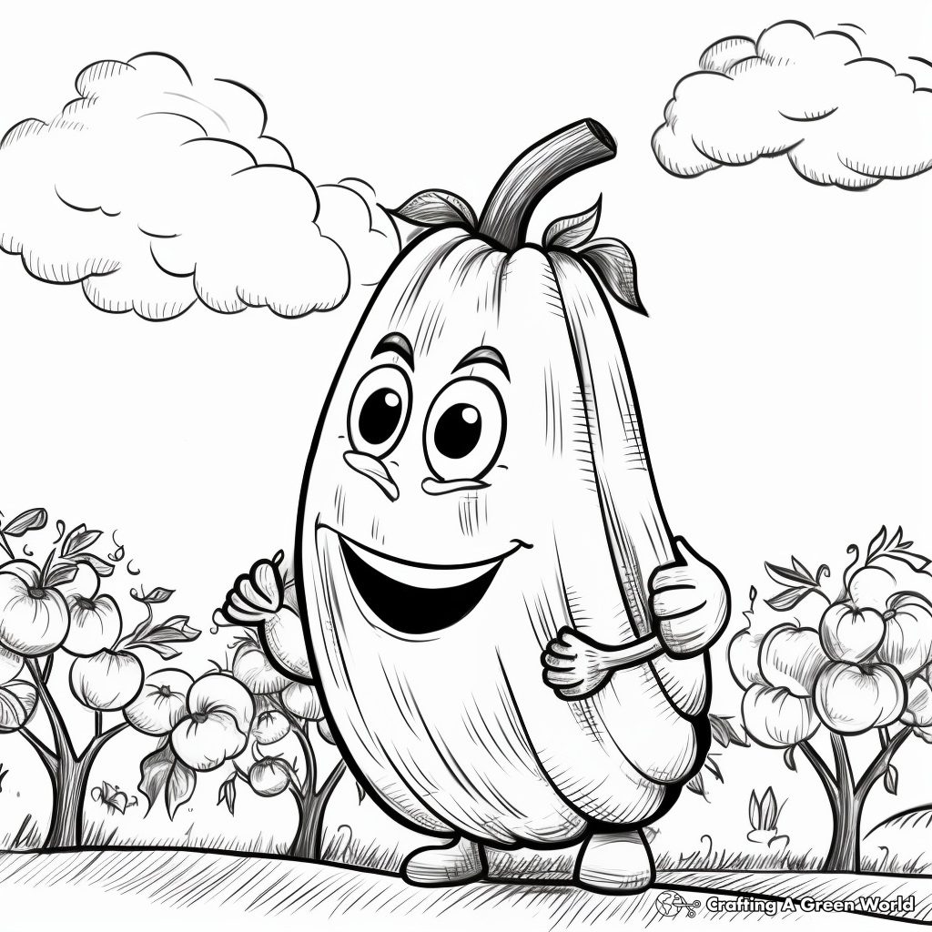 Kid-Friendly Banana Pepper Coloring Pages 3