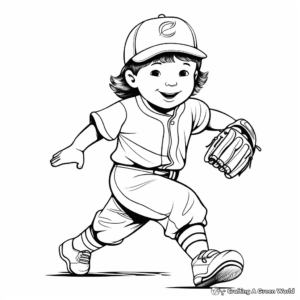 Kid-Friendly Baseball Player Coloring Pages 1