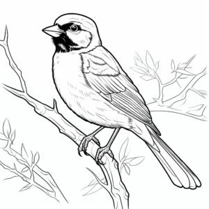Kid-Friendly Black Capped Chickadee Coloring Pages 1