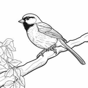 Kid-Friendly Black-Capped Chickadee Coloring Pages 2