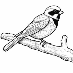 Kid-Friendly Black-Capped Chickadee Coloring Pages 3