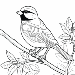 Kid-Friendly Black-Capped Chickadee Coloring Pages 4