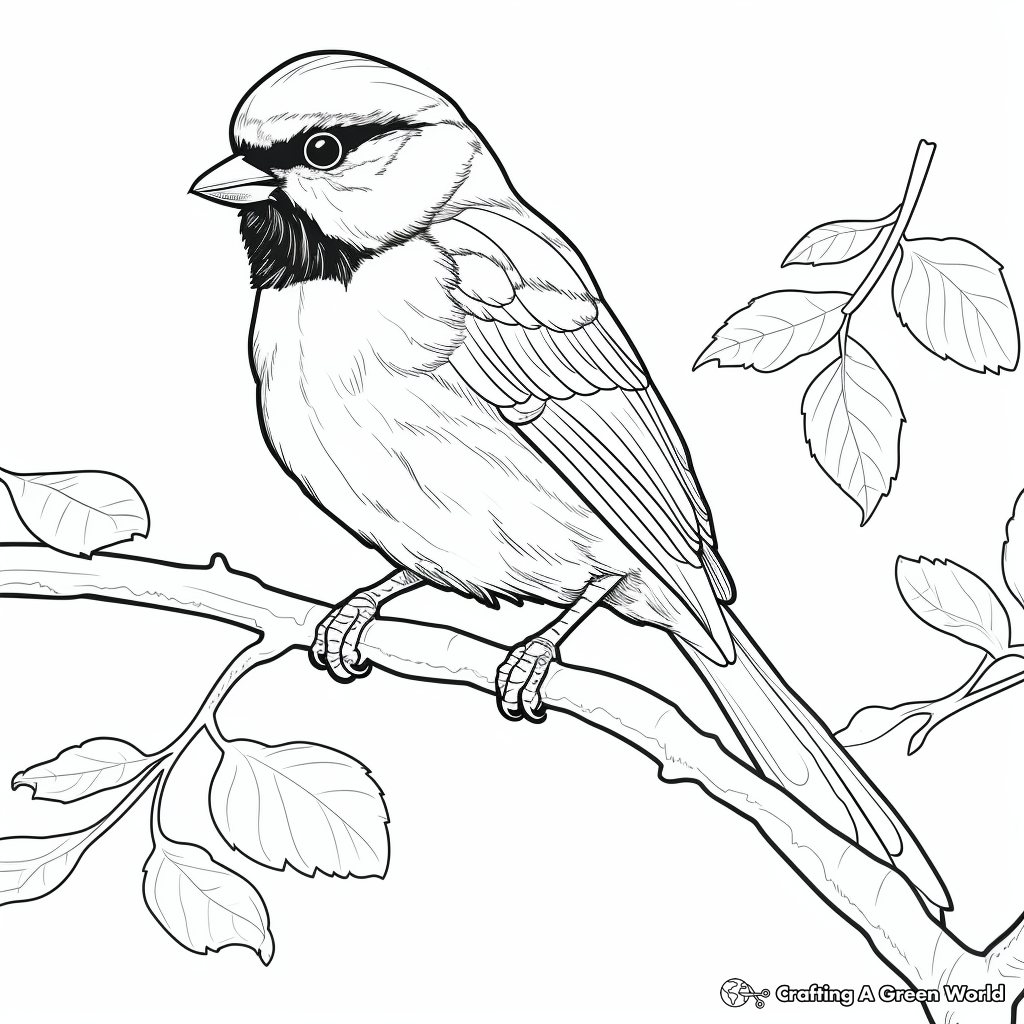 Kid-Friendly Black Capped Chickadee Coloring Pages 4