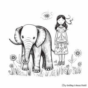 Kid-Friendly Bohemian Elephant Coloring Pages 2