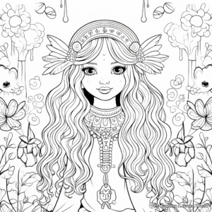 Kid-Friendly Boho Rainbow Coloring Pages 1