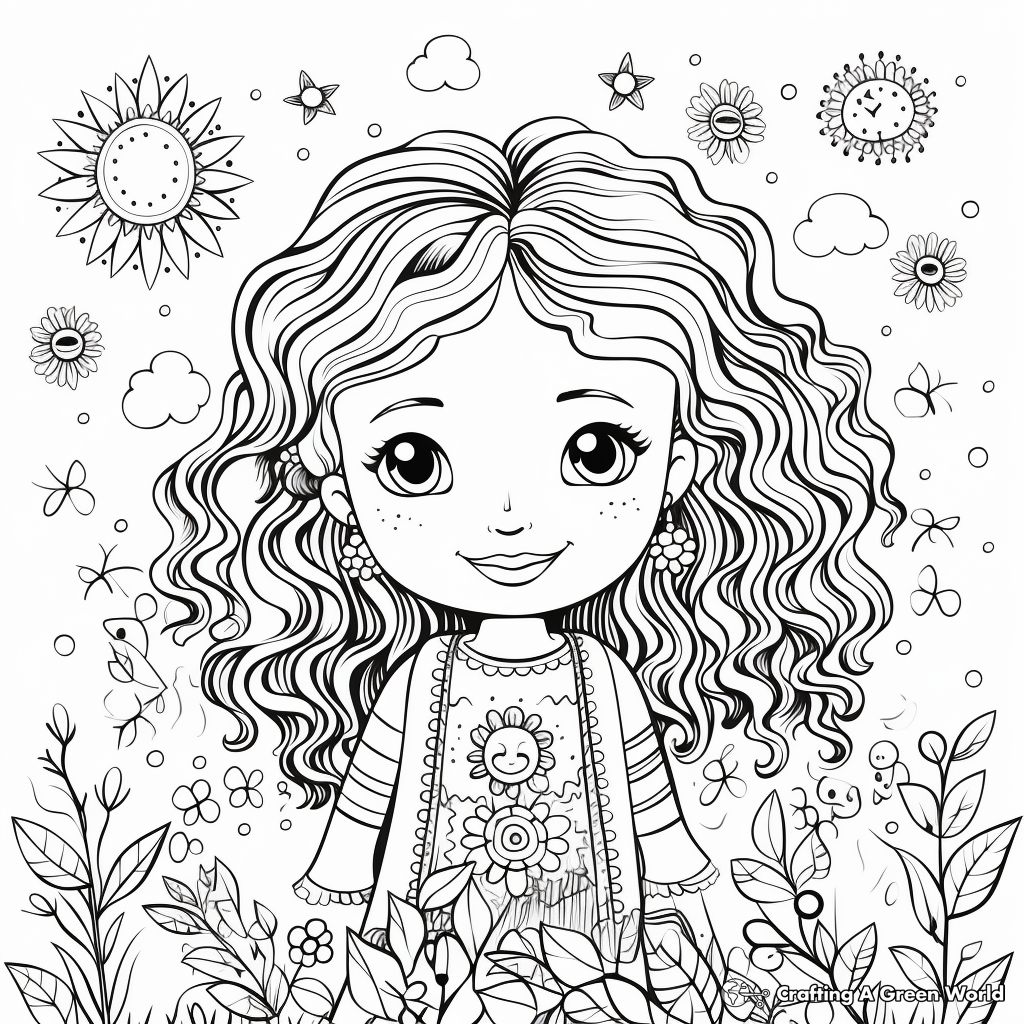 Kid-Friendly Boho Rainbow Coloring Pages 4
