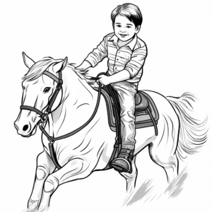 Kid-Friendly Bull Riding Coloring Sheets 2