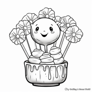 Kid-Friendly Cake Pop Coloring Pages 3