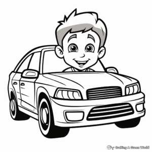 Kid-Friendly Car Coloring Pages: Simple Design for Boys 1
