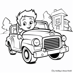 Kid-Friendly Car Coloring Pages: Simple Design for Boys 4