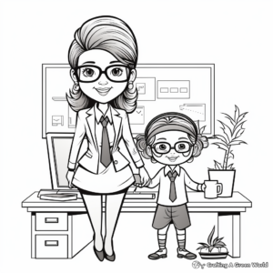 Kid-Friendly Cartoon Administrative Professionals Coloring Pages 1