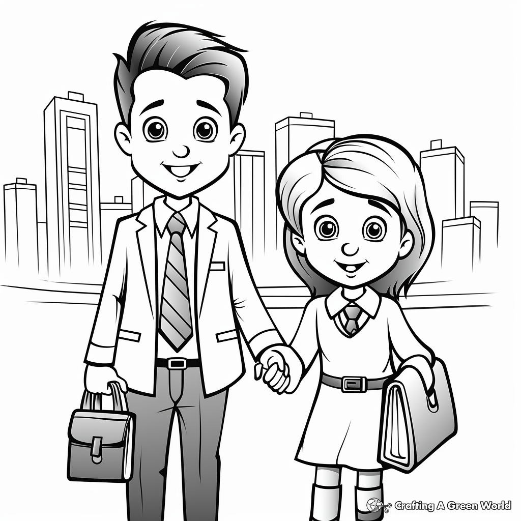 Kid-Friendly Cartoon Administrative Professionals Coloring Pages 2