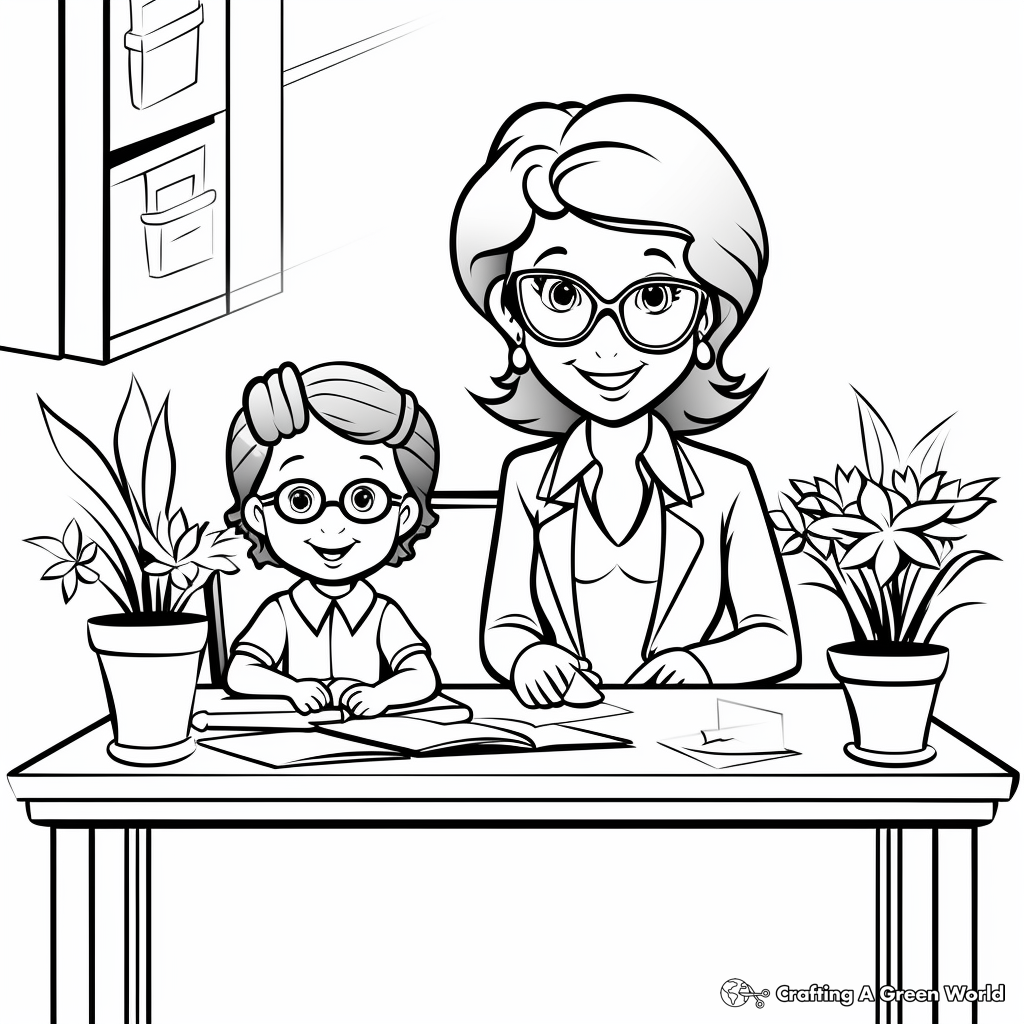 Kid-Friendly Cartoon Administrative Professionals Coloring Pages 3