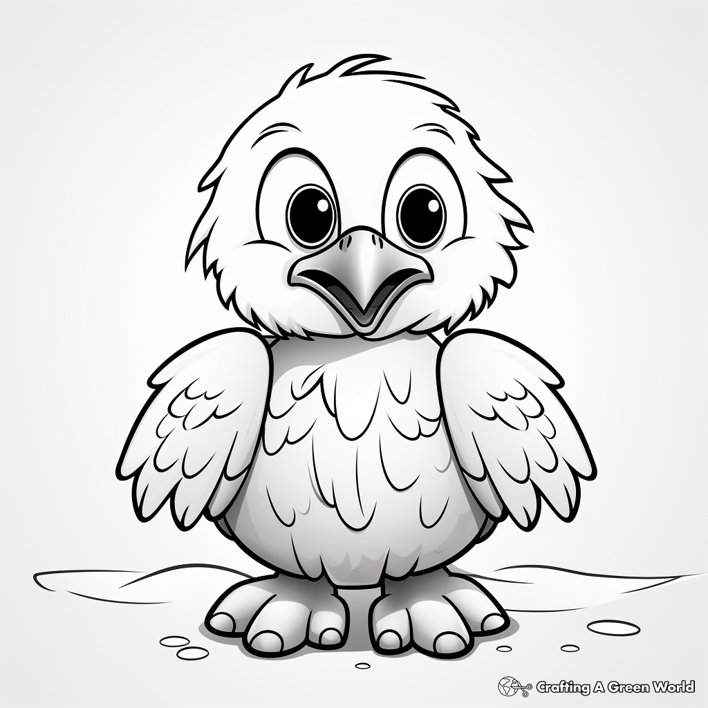 Kid-friendly Cartoon Bald Eagle Coloring Page 3