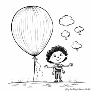 Kid-Friendly Cartoon Balloon Coloring Pages 1