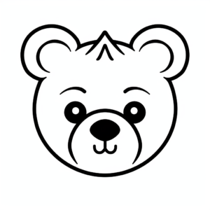 Kid-Friendly Cartoon Bear Face Coloring Pages 1