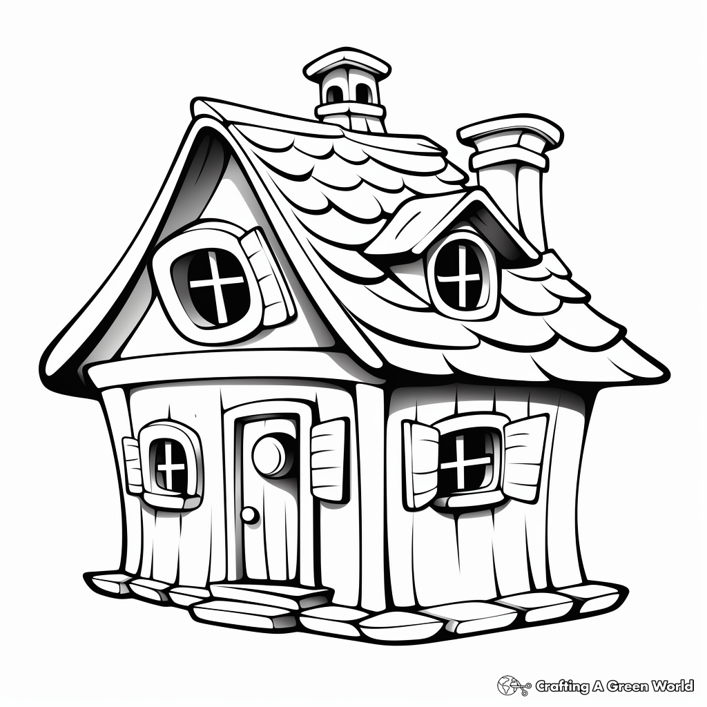 Kid-Friendly Cartoon Bird House Coloring Pages 2