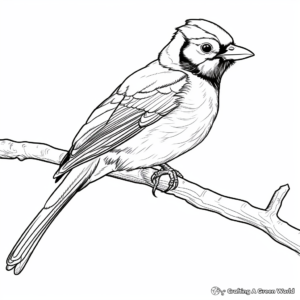 Kid-Friendly Cartoon Blue Jay Coloring Pages 2