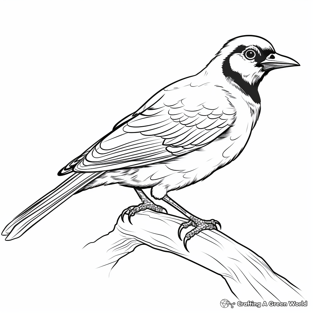 Kid-Friendly Cartoon Blue Jay Coloring Pages 3
