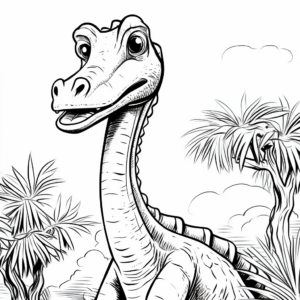 Kid-Friendly Cartoon Brachiosaurus Coloring Pages 2