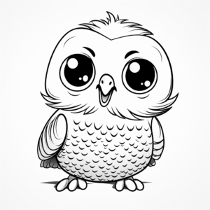 Kid-Friendly Cartoon Budgie Coloring Pages 4