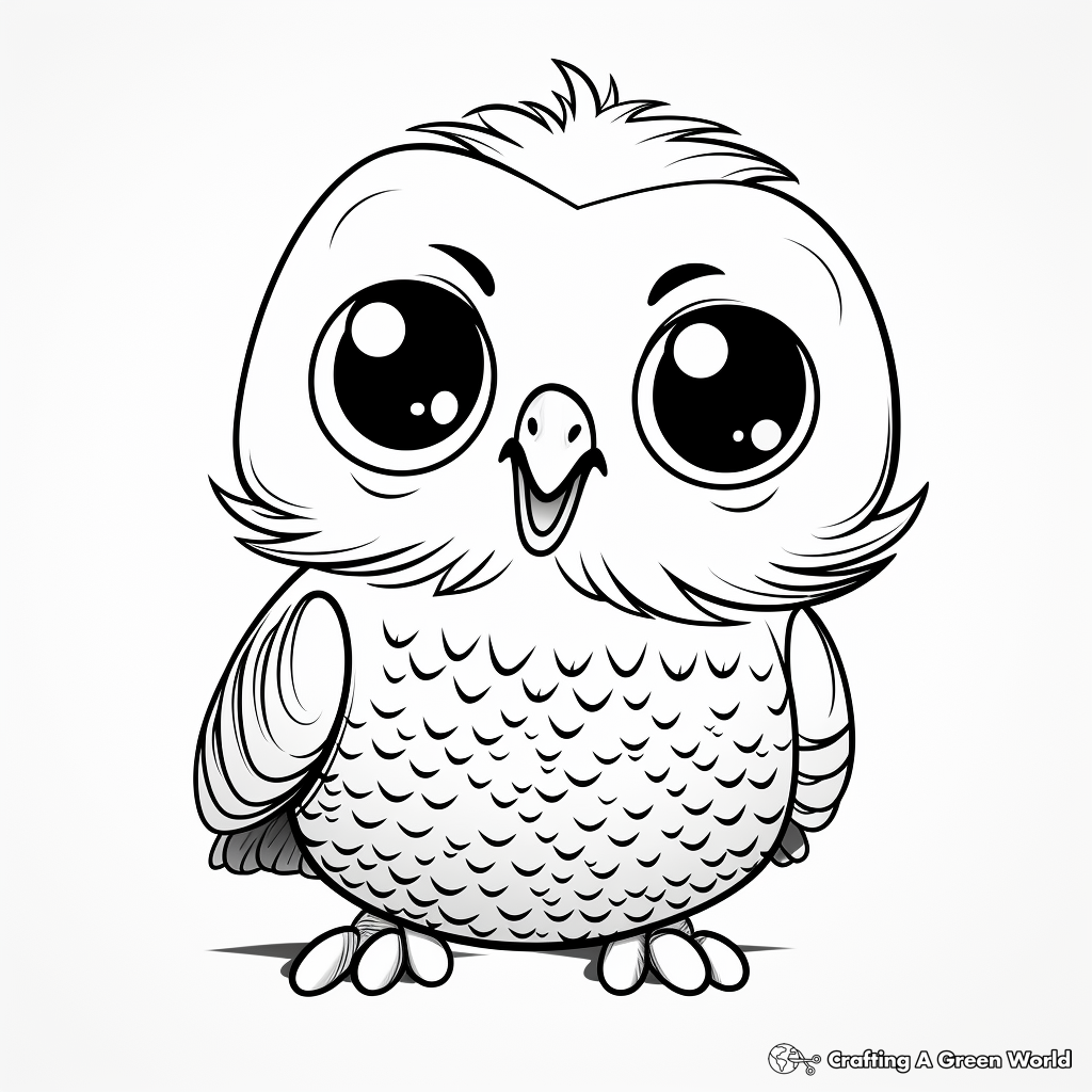 Kid-Friendly Cartoon Budgie Coloring Pages 4