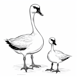Kid-Friendly Cartoon Canada Geese Coloring Pages 4