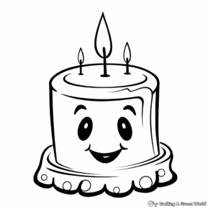 Kid-Friendly Cartoon Candle Coloring Pages 1