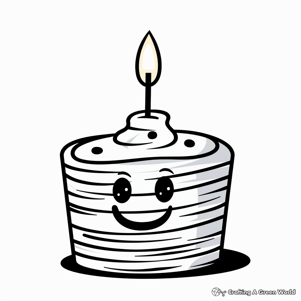 Kid-Friendly Cartoon Candle Coloring Pages 4