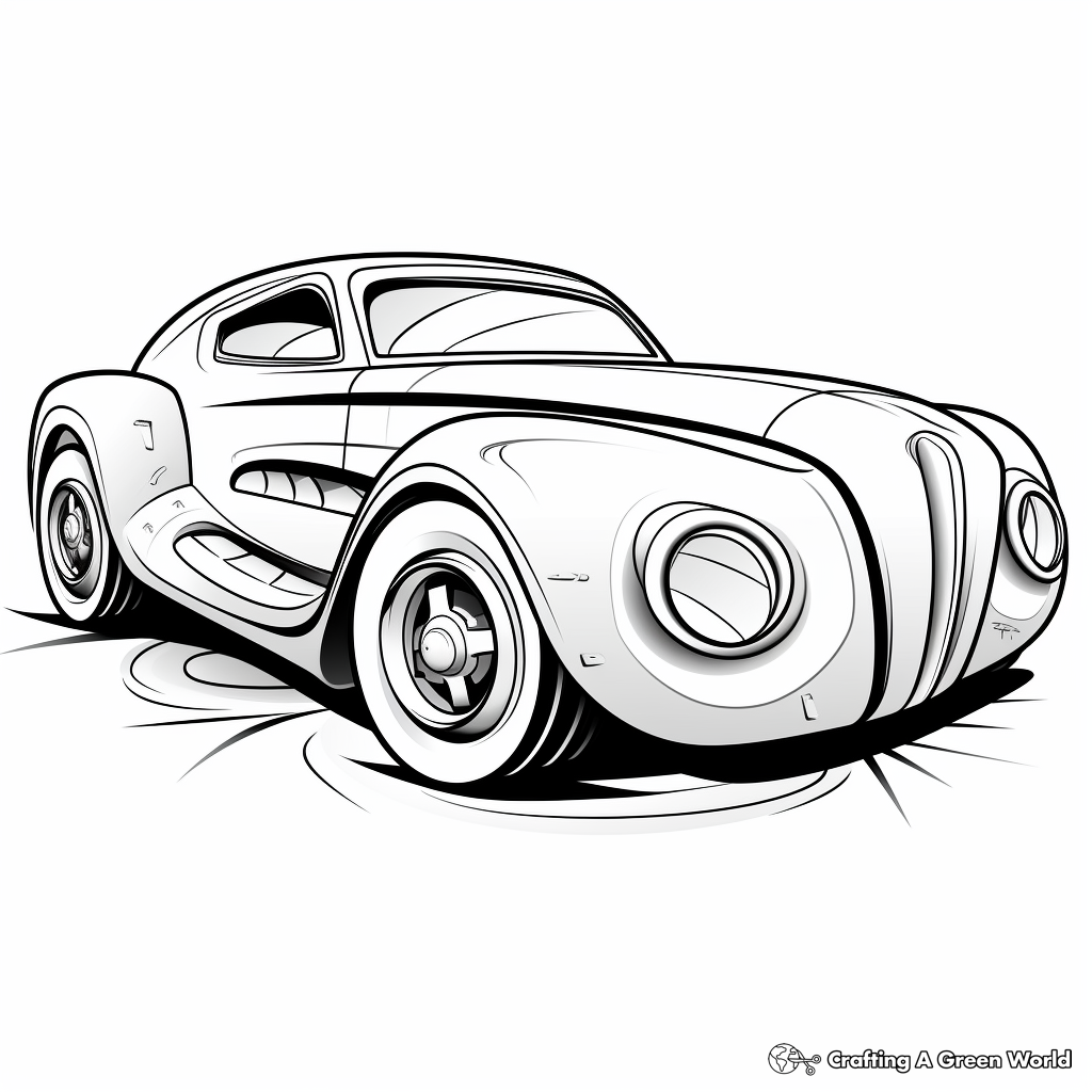 Kid-Friendly Cartoon Car Coloring Pages 3