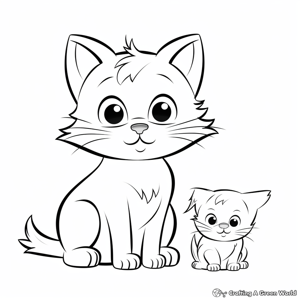 Kid-Friendly Cartoon Cat and Mouse Coloring Pages 3