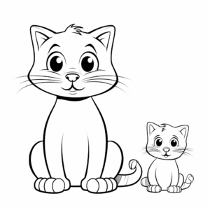 Kid-Friendly Cartoon Cat and Mouse Coloring Pages 4