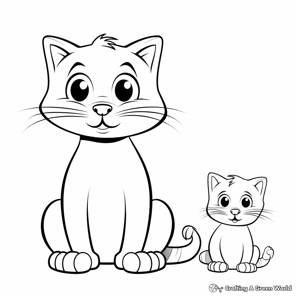 Kid-Friendly Cartoon Cat and Mouse Coloring Pages 4