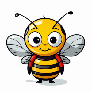 Kid-Friendly Cartoon Cat Bee Coloring Pages 1
