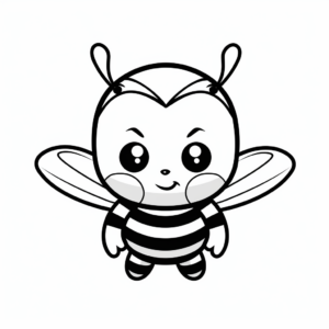 Kid-Friendly Cartoon Cat Bee Coloring Pages 4
