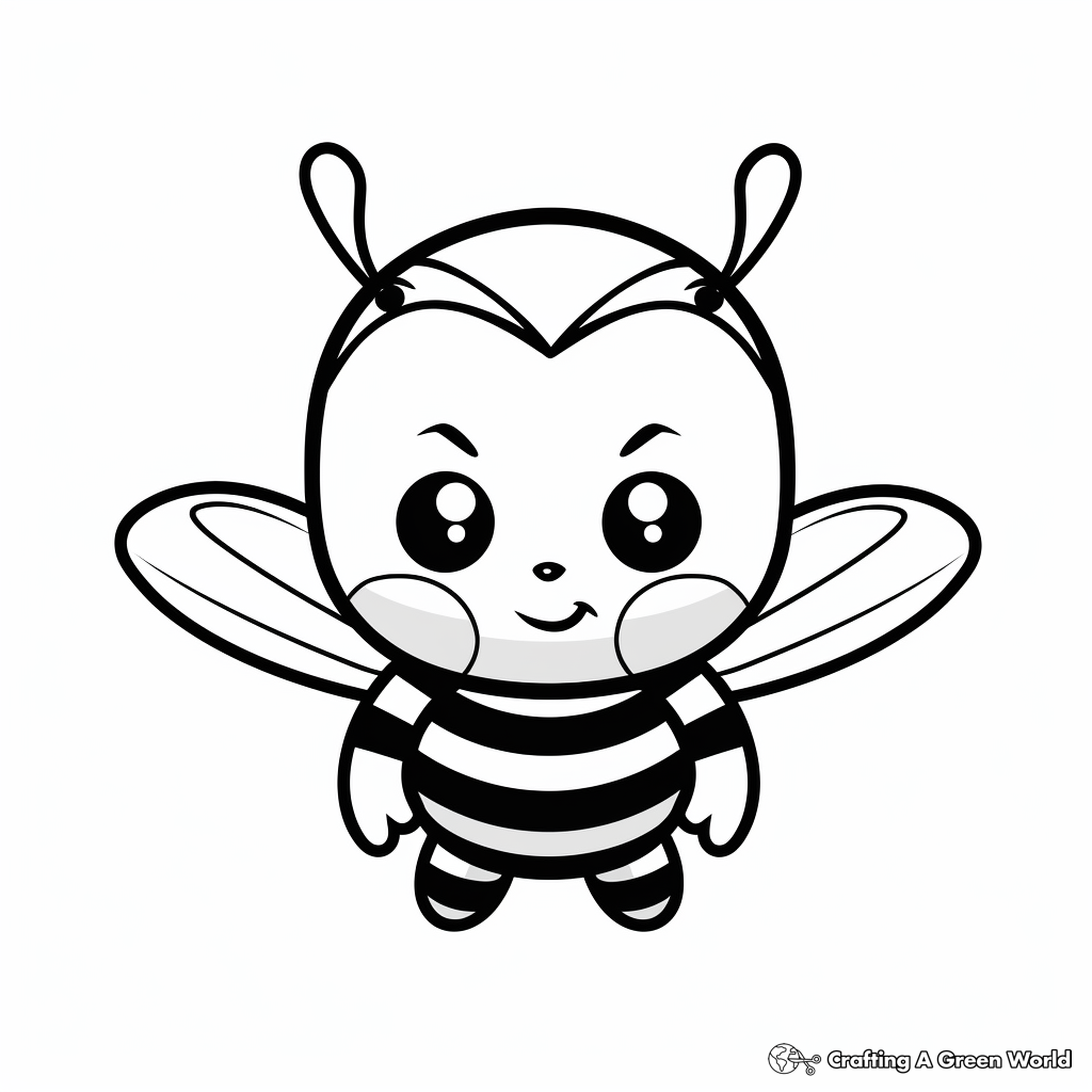 Kid-Friendly Cartoon Cat Bee Coloring Pages 4